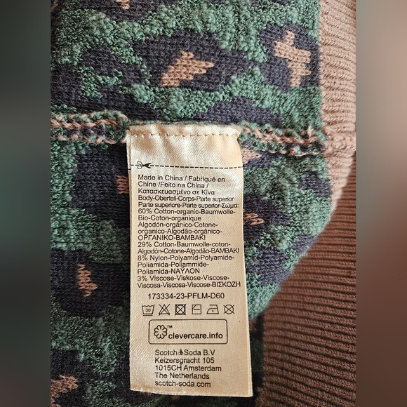 Womens Cotton Knit Sweater Vest – Scotch & Soda – Size M – Green/Taupe - Picture 5 of 6